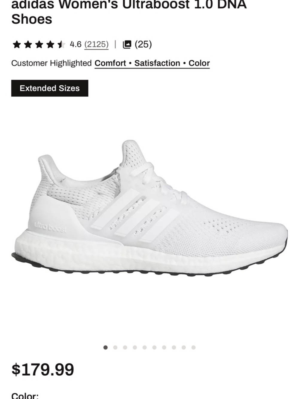 adidas used Women's Ultraboost Knit Running Sneakers - White